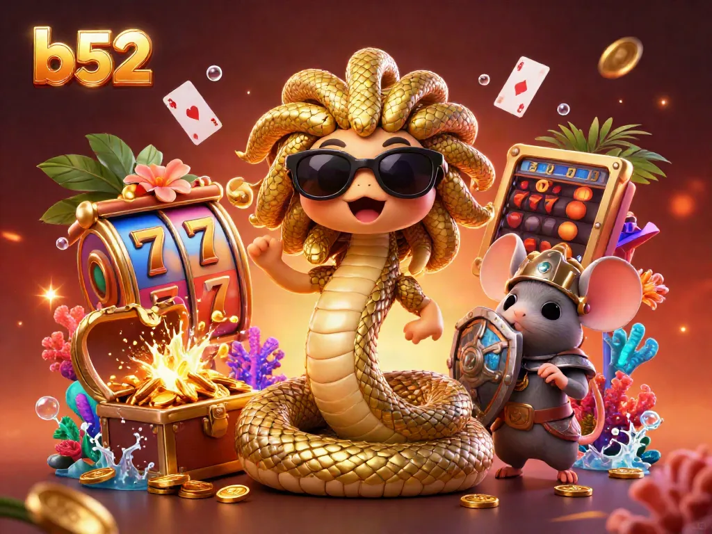 Experience thrilling gameplay at b52 with friendly Medusa and a warrior mouse in an exciting casino atmosphere.