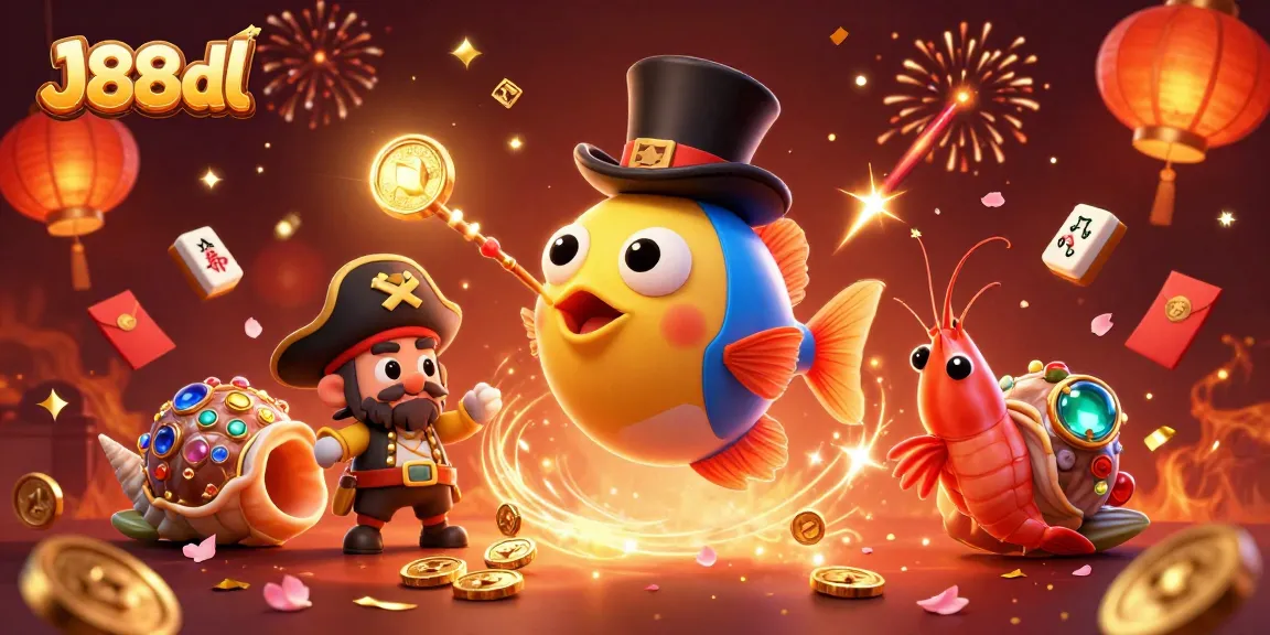 Experience the dynamic charm of J88dl with vibrant 3D casino characters and rich elements.