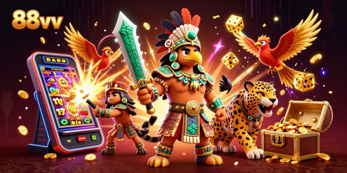 Experience exhilarating wins with 88vv's vibrant slot machine scene featuring jackpot excitement.