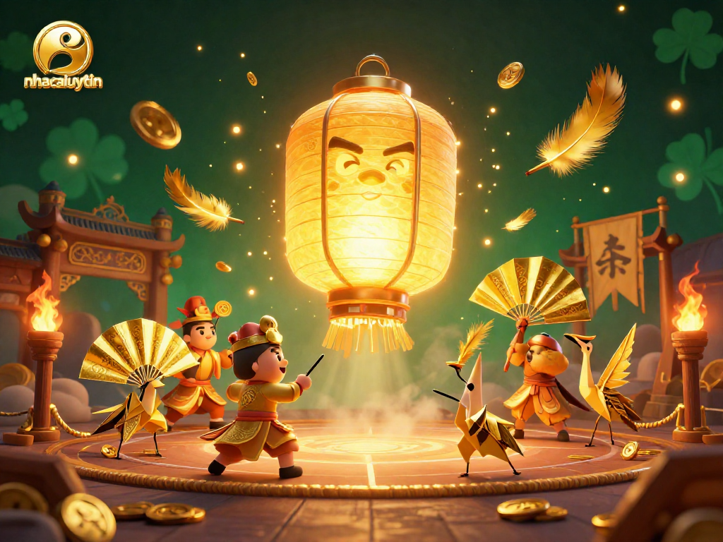 Engage with nhacaiuytin in a vibrant 3D illustration showcasing a dynamic casino night market scene with lucky symbols.